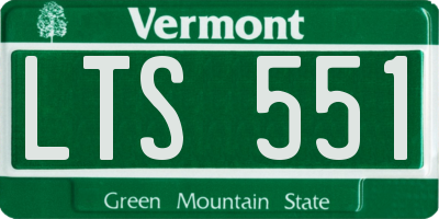 VT license plate LTS551