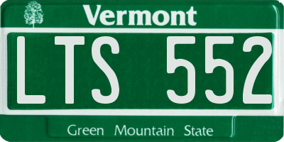 VT license plate LTS552