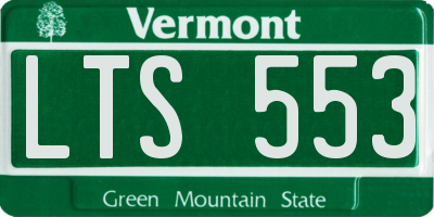 VT license plate LTS553