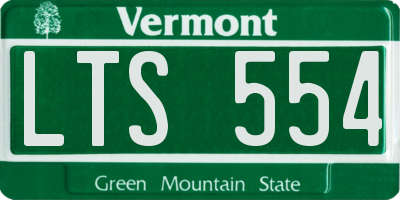 VT license plate LTS554