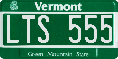 VT license plate LTS555