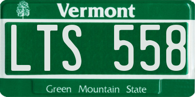 VT license plate LTS558