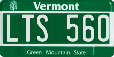 VT license plate LTS560