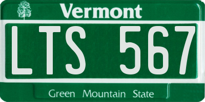 VT license plate LTS567