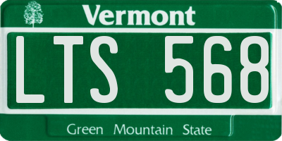 VT license plate LTS568