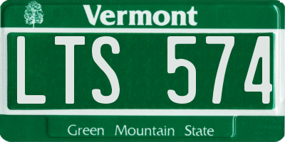 VT license plate LTS574