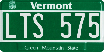 VT license plate LTS575