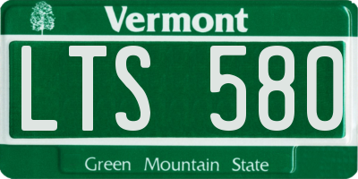 VT license plate LTS580