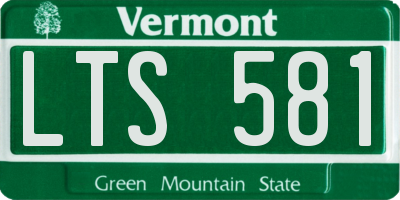 VT license plate LTS581
