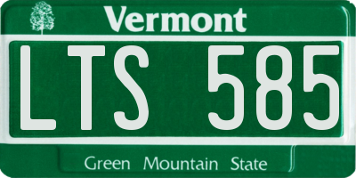 VT license plate LTS585