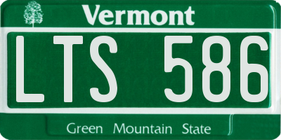 VT license plate LTS586
