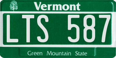 VT license plate LTS587