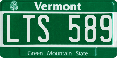 VT license plate LTS589