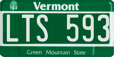 VT license plate LTS593