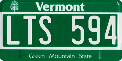 VT license plate LTS594