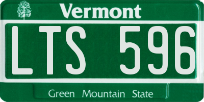 VT license plate LTS596