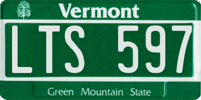 VT license plate LTS597