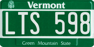 VT license plate LTS598