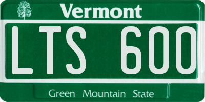 VT license plate LTS600