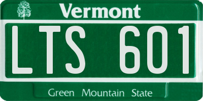VT license plate LTS601