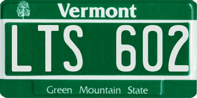VT license plate LTS602