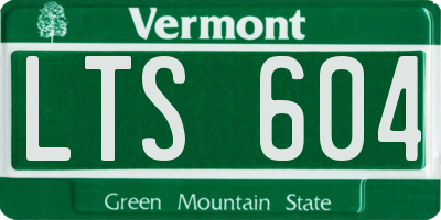VT license plate LTS604