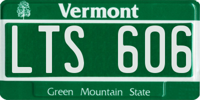 VT license plate LTS606