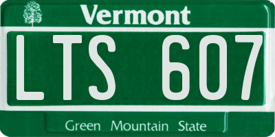 VT license plate LTS607