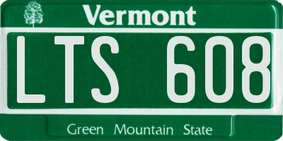 VT license plate LTS608