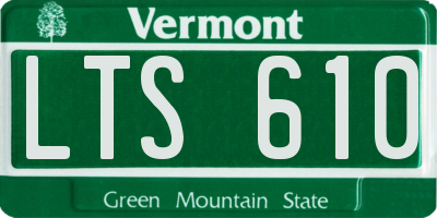 VT license plate LTS610