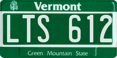 VT license plate LTS612