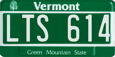 VT license plate LTS614