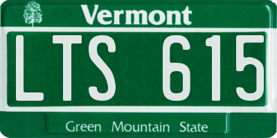 VT license plate LTS615