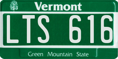 VT license plate LTS616
