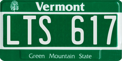 VT license plate LTS617