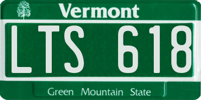 VT license plate LTS618