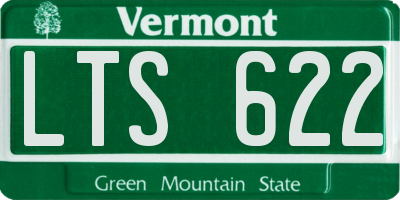 VT license plate LTS622