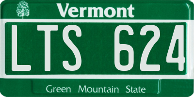 VT license plate LTS624