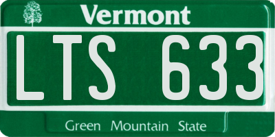 VT license plate LTS633