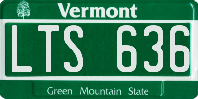 VT license plate LTS636
