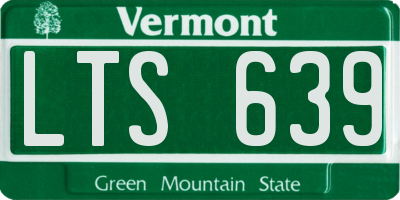 VT license plate LTS639