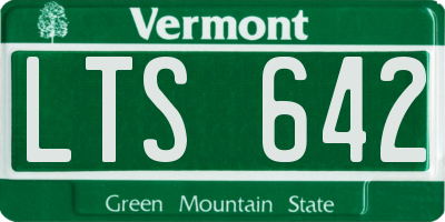 VT license plate LTS642