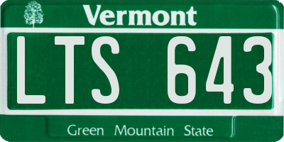 VT license plate LTS643
