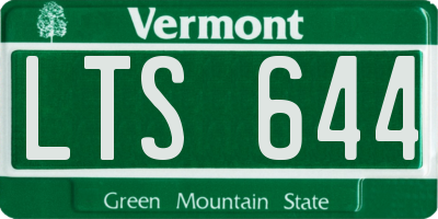 VT license plate LTS644