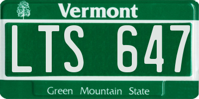 VT license plate LTS647