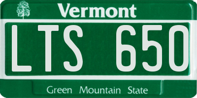 VT license plate LTS650