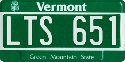 VT license plate LTS651