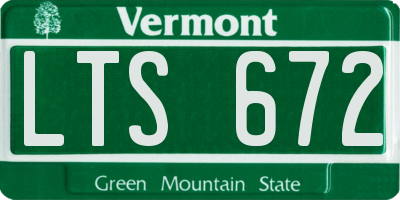 VT license plate LTS672