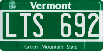 VT license plate LTS692
