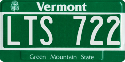 VT license plate LTS722